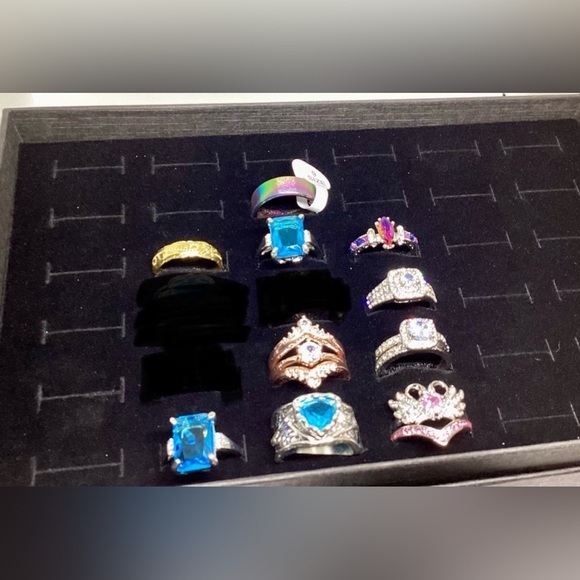 New Lot 14 Rings 3 Wedding Sets Sz 89 18 Kt Gold Plated Band